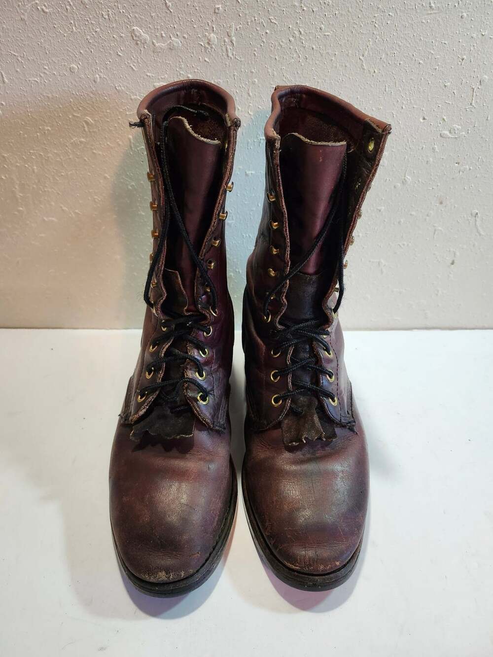 Georgia Leather Lace Up Work Boots Brown Made in USA